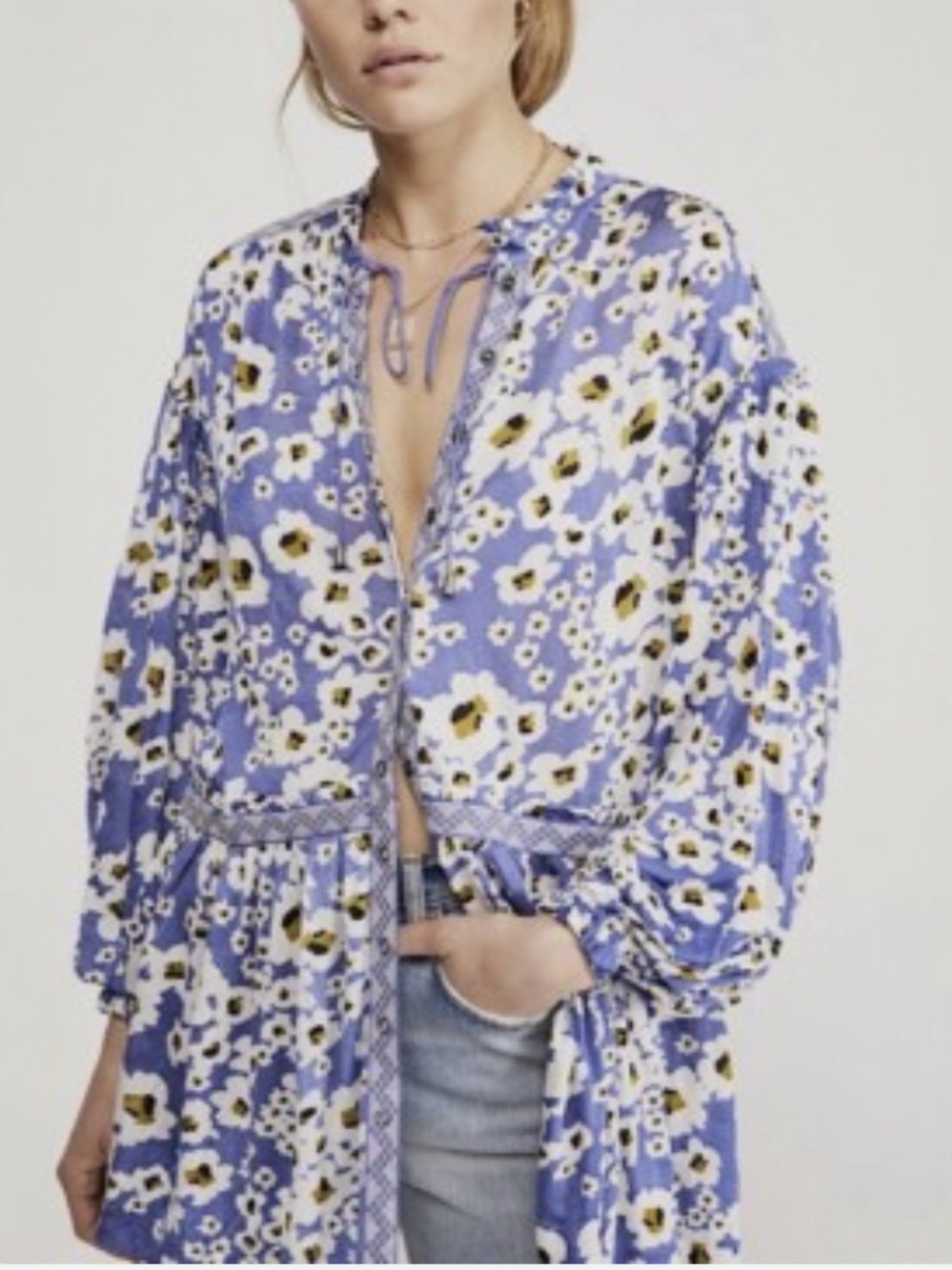 Free People Love Letter Tunic in Rain Combo NWT M